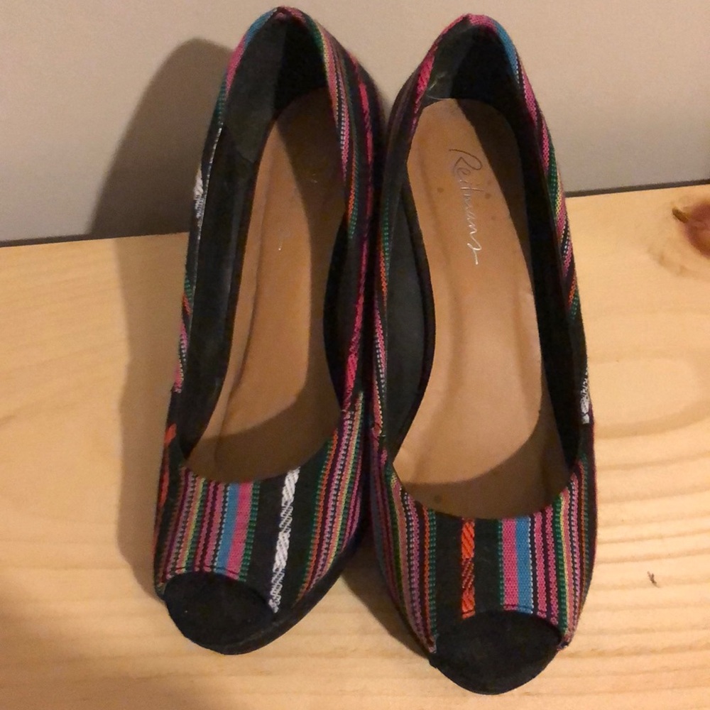 Sale! 2/$15 Colourful sz 7 platform sandals